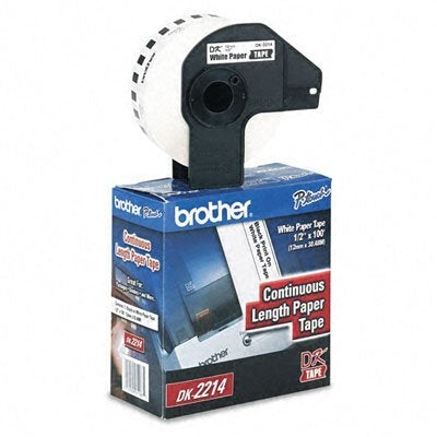 Etiqueta blanca continua de papel Brother DK2214 de 12 mm de ancho x 30.4 mts de largo. Impresión en negro. QL800 / QL810W / QL1110NWB. - Etiqueta blanca continua de papel Brother DK2214 de 12 mm de ancho x 30.4 mts de largo. Impresión en negro. QL800 / QL810W / QL1110NWB. -